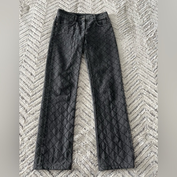 🖤🤍 CHANEL Quilted Stitched Grey Denim Jeans - Picture 3 of 17
